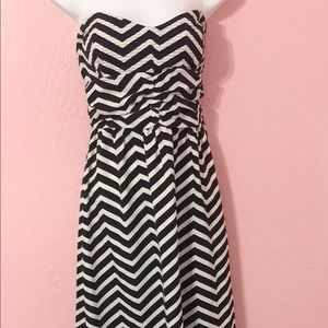 Black and white stripped maxi long dress